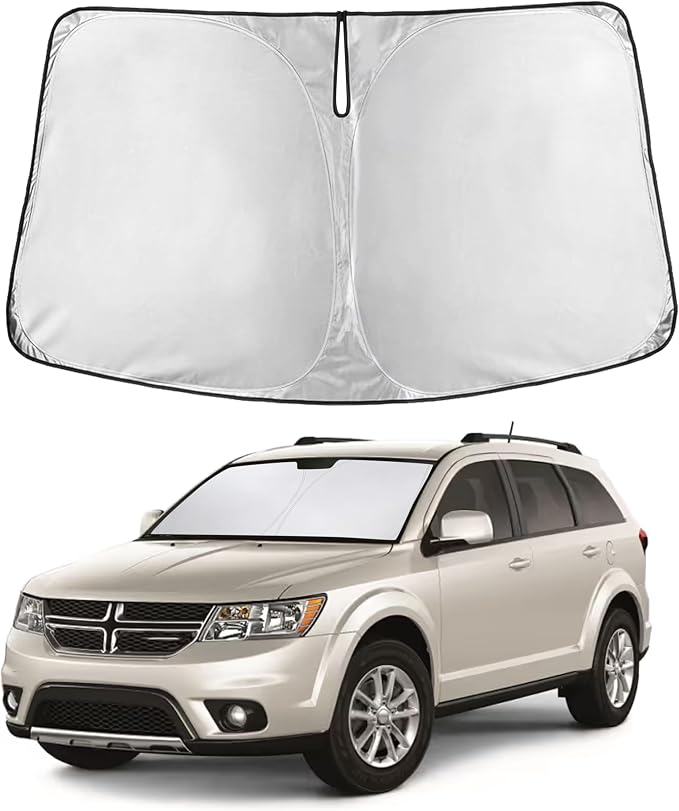 Windshield Sunshade Compatible for Dodge Journey 2009-2018 2019 2020, Sun Visor for Front Windshield & Window Sun Shade Cover, UV Heat Blocker & Protector, Car Accessories