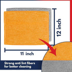 Microfiber Cleaning Cloth - 8 Pcs 12"x11" - High Performance - 1200 Washes, Ultra Absorbent Towels Weave Grime & Liquid for Streak-Free Mirror (Pack of 8)