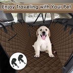 Waterproof Dog Car Seat Cover for Back Seat, Pet Hammock- L, Coffee/Black | Durable waterproof hammock with nonslip design & storage pockets. Protects seats from scratches, fits cars, SUVs & trucks.