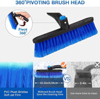 Ice Scrapers for Car Windshield, Upgraded 31 Inch Snow Scraper and Brush Combo Extendable 360° Pivoting Ice Snow Removal Tool for Car, Truck, SUV, Christmas(Blue)