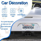 Butterfly License Plate Frames，Butterfly Car Accessories for Women and Men ，Cute License Plate，Aluminum License Plate Frame Fits Standard US Vehicles Size 12.2 x 6 Inch (White-Butterfly)