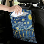 Abstract Starry Sky Sea Car Trash Bag - Waterproof Car Trash Bag Hanging Leakproof Car Garbage Bag - Washable Reusable Trash Bag For Car Interior Hanging Organizer Storage Vehicle Travelling Camping