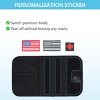 Molle Car Sun Visor Organizer, Semi-Rigid Tactical Panel Caddy with Zipper Pouch and Glasses Clip for Car Accessories, Fits Most Vehicles, SUVs, Trucks, Black