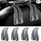 4 Pack Car Seat Headrest Hooks for Purses and Bags, Car Purse Holder With Double Metal Hooks, Headrest Back Seat Handbags Hook, Universal Car Purse Hanger, Cute Car Hanging Accessories, Grey