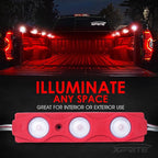 Red LED Truck Bed Light Kits Rock Lights with On/Off Switch, for Pickup Footwells, Running Boards, Cargo, Under Car, Tonneau Cover, Rail Lighting