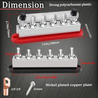 650A Bus Bar 12V Marine 3/8" Power Distribution Block Automotive Busbar Terminal Block,Battery Buss Bar (Pair, Red & Black) 6 x 3/8" Post