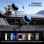 Only for iPhone Magsafe Car Mount Charger, Magnetic Phone Holder for Your Car Charger Dash Windshield Vent Magnetic Wireless Car Charger Mount for iPhone 17 16 15 14 13 12 Carbon Firber