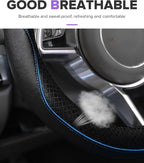 Steering Wheel Cover,Car Accessories,Microfiber Leather Car Steering Wheel Covers,Universal 15 Inch Anti-Slip Breathable Auto Interior Decor Protector,Suitable for Most Cars (Black&Blue)