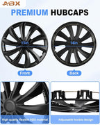 Hubcap Wheel Covers Hub Caps 15 Inch Set of 4 Black & Silver Universal Wheel Rim Cover R15 Stylish Car Decor Wheel Covers for Toyota Camry Nissan Mazda (black-11, 15 inch)