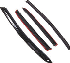 WD2-799B Dark Smoke 4 Pcs Set Window Visor (Outside Mount) Deflector Rain Guard Compatible with 2017-2018 Honda Fit