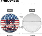 American Flag Palm Tree Steering Wheel Cover Sunshade Easy to Install Steering Wheel Sun Shade Cover Block UV Rays Car Interior Accessories for Sun Heat Fit Most Car