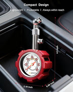 Tire Pressure Gauge, 5-60 PSI, ANSI B40.1 Certified, Extended 360° Swivel Head, Hold & Bleed Button, Dual Guard,Tire Gauges Fit for Cars and Motorcycles - Compact & Battery-Free