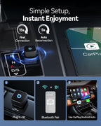 Ottocast Mini Cube 3.0 Wireless CarPlay & Android Auto Adapter 2026– Plug & Play, Fast Auto-Reconnect (Black)