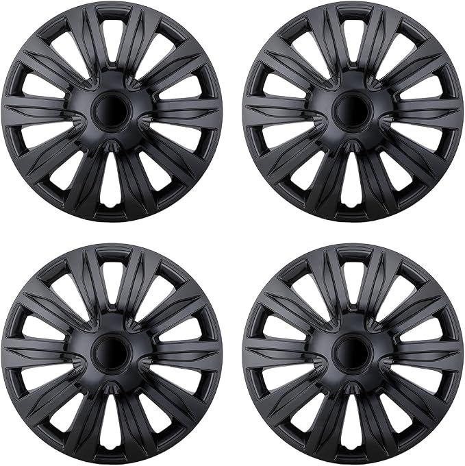 4-Pack 17 Inches Wheel Rim Cover Hubcaps,Redesign Fashion Style Replacement Hubcaps,Car Truck SUV Hub Accessories,Black Lacquer