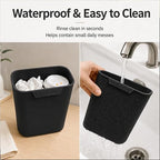 Car Door Trash Can 2 Pack, Black Silicone Garbage Bin for Driver Passenger Door Pocket, Waterproof Auto Waste Container Fits Most Standard Car Door Pockets