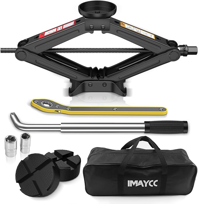 Car Jack Kit 2.5 Ton, Universal Scissor Car Jack, Portable Tire Changing Kit for Car SUV MPV