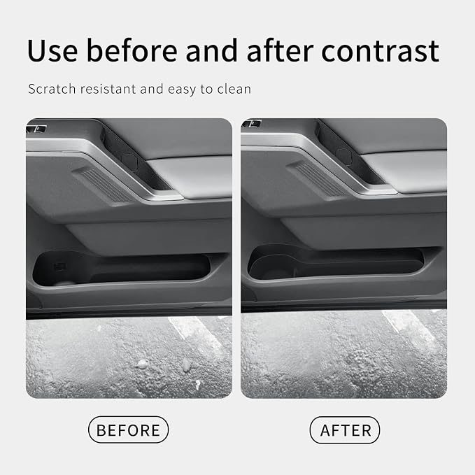 4PCS for Toyota RAV4 2026 Front & Rear Door Side Storage Box TPE Door Handle Organizer Car Accessories Black