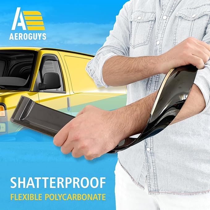 Extra Durable Window Deflectors in-Channel Visors Rain Guards Fit for Chevrolet (Chevy) Express Van 1996-2026, Sun Visors, Wind Vent for Shades, Exterior Car Accessories - 2pcs. AG0420