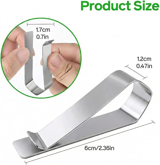 10-Pack Premium Stainless Steel Clips with 3M Adhesive – DIY Car Sun Visor Mounting Kit for Photo Frames (Not Included), Strong Hold Accessory for Custom Displays, Versatile for Home & Office Use