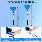 All-in-One Car Windshield Cleaner Kit | Extendable Tool with 3 Reusable Microfiber Pads & Spray Bottle for Interior & Exterior Window Cleaning on Cars, SUVs, Trucks