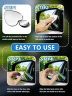 2Pcs Heart Shaped Blind Spot Mirrors for Cars, HD Glass Frameless Convex Side Mirror Blindspot, Universal Fit Stick-On Wide Angle Rear View Mirrors for SUVs, Trucks and RVs