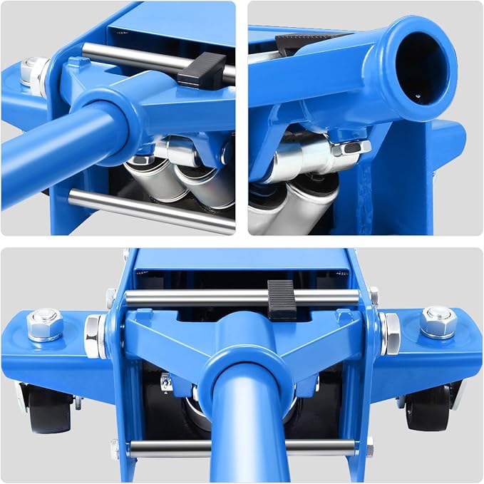 DNA Motoring Low Profile Hydraulic Trolley Service/Floor Jack, 3 Ton (6000 lbs) Capacity, Lifting Range 3"-20", Blue, TOOLS-00475