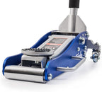 Floor Jack, Low Profile 2 Ton Aluminum and Steel Car Jack, Blue | Dual Pump System, Rapid Lift, 3.35"-13.98", 360-degree swivel casters
