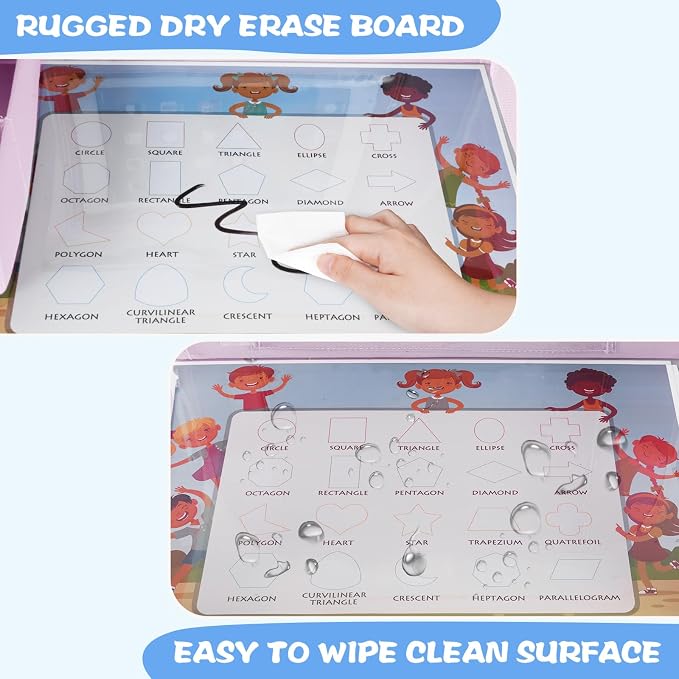 Kids Travel Tray for Toddler Car Seat, Toddler Gift for Girl Activities with Dry Erase Board & iPad Holder Stand,Road Trip Essentials Accessories Lap Tray for Girl as Birthday Gift,LightPurple
