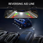 4K Rear View Mirror Camera, 10'' 4K Mirror Dash Cam with 1080P Backup Camera, Dash Cam Front and Rear for Car with Voice Control, 24H Parking Mode, Night Vision, 32GB SD Card Included