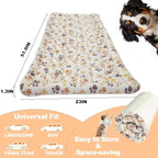 Dog Car Seat Cover for Back Seat, White Paw Print Flannel Pet Bed Mat, Non-Slip Waterproof Bottom, Washable Dog Bed & Seat Protector for Cars SUVs Trucks, Fits Backseat Extenders