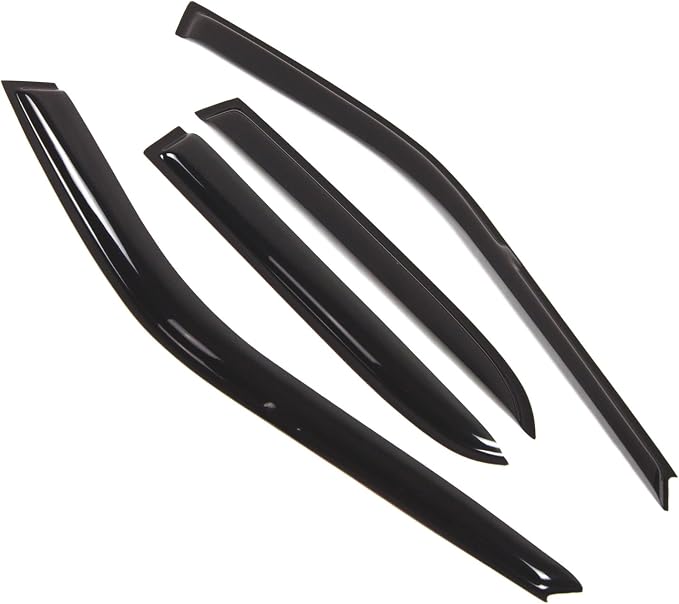 WD2-205 Dark Smoke 4 Pcs Set Window Visor (Outside Mount) Deflector Rain Guard Compatible with 1990-1993 Honda Accord Sedan