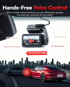 F4 Pro 4K Mini Dash Cam Front and Rear, STARVIS 2 Night Vision, 128GB Card Included, 5.8GHz WiFi 6 Instant Export, 2.2" Touch Screen Dash Camera for Cars, Voice Control, 24H Parking Mode