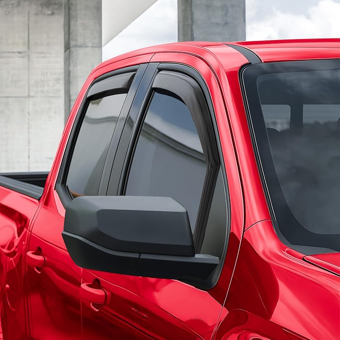 Voron Glass in-Channel Extra Durable Rain Guards for Chevrolet (Chevy) Colorado 2023-2026 Crew Cab, Window Deflectors, Vent Window Visors, 4 Pieces - 200808