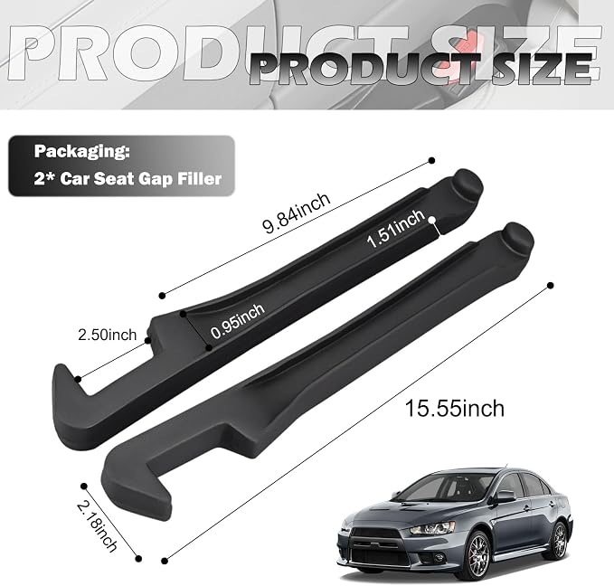 2-in-1 Upgraded Car Seat Gap Filler with Hook,2PCS Double Side Car Seat Gap Plug with Storage Slot,Universal in Between Cars Seats Catcher Cars Interior Accessories