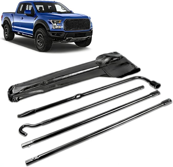 F150 Heavy Duty Spare Tire Tool Kit with Spare Tire Jack Handle and Wheel Lug Wrench Compatible with 2004-2018 F150 Spare Tire Removal Tool Kit