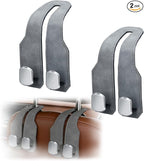 Car Seat Headrest Storage Hooks - 2 Pack Dual Hangers Design Organization Accessories, Car Interior Gadgets to Add Extra Holder and Hook for Purses,Bags,Coat and Handbag