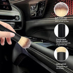 Car Detailing Brush, Curved Soft Bristles Auto Removal Dust Collectors, Universal Vehicle Dashboard, Air Conditioner Vents etc Interior Cleaning Tool Accessory (Long-Beige)