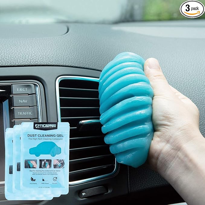 3 Pack Cleaning Gel for Car Detailing Putty Car Vent Cleaner Goo Cleaning Putty Gel Auto Detailing Tools Car Interior Cleaner Dust Cleaning Mud for Cars Dust Cleaner Slime Keyboard Cleaner