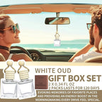 2-Pack Car Fresheners Long Lasting & Car Deodorizer - White Oud Hanging Car Air Freshener for Men and Women, Car Necessities & Scent Diffuser by