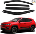 Compass Window Visors - Rain Guards for 2017-2025 2026 Jeep Compass Accessories, Outside-Mount Tape-On Side Window Wind Deflectors Vent Visors Shades Rainproof 4PCS