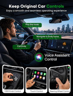 2026 Upgraded Wireless CarPlay & Android Auto Adapter, 2-in-1 Mini Size Plug and Play Adapter for iPhone & Android Auto, Seamless Connection for Convert Wired to Wireless Car Play, USB/USB-C Port