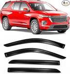 2018-2023 Tape-On Rain Guards for Chevrolet Chevy Traverse Side Window Visor Deflectors LS LT RS Premier True North High Country Durable Tinted Shades 2019 2020 2021 2022