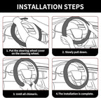 Car Steering Wheel Cover Full Surround - Soft Breathable Anti-Slip Heavyweight Safety Cover, Thick Cushioned Sports Style Universal Fit for Auto Truck SUV (Black/Red)