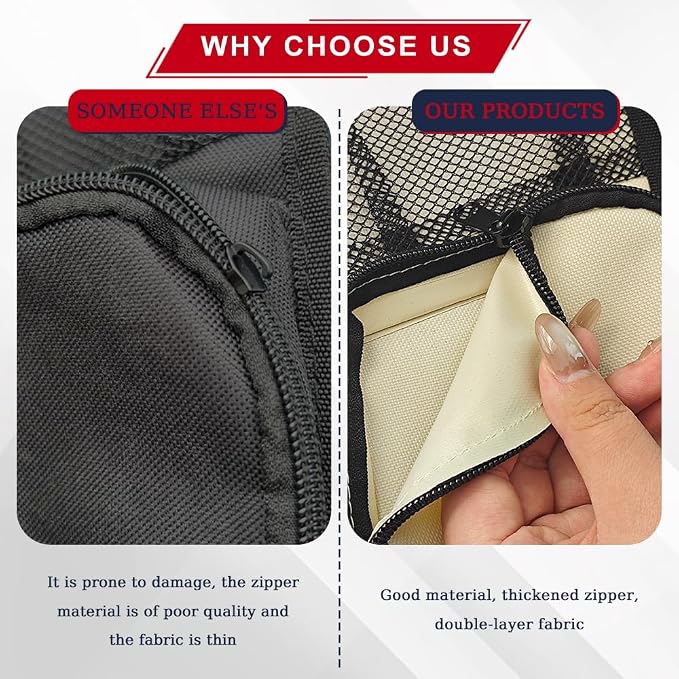 Car Seat Side Storage Pocket, Car Multifunctional Seat Organizer Hanging Bag, Auto Mobile Phone Wallet Sunglasses Mesh Net Pocket, Auto Accessories for Cars SUVs Trucks (White, 2PCS)