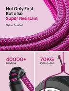 AINOPE Type C Cable [2-Pack, 6.6ft] 3.1A Type C Charger Fast Charging Right Angle, Resistant Nylon Braided S9 Charger Compatible with Galaxy S10 S9 Plus S21, Note 10 9 LG, USB C Cable