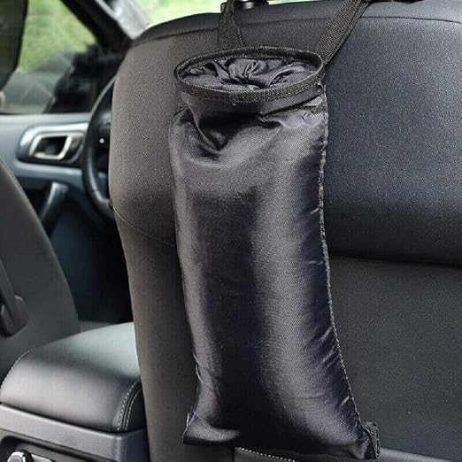 Universal Car Garbage Bag Back Seat Headrest Litter Trash Garbage Can (Black)