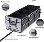 4 in 1 Car Trunk Storage Organizer with Leakproof Cooler Bag, Multi-Compartment Foldable Trunk Storage Box for Car Truck SUV Gray