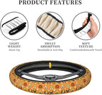 Dog Pattern Steering Wheel Cover, 15 Inch Universal Fit Neoprene Car Wheel Protector, Non-Slip & Breathable Cute Animal Print Interior Decor for Women and Men