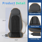 Massage Seat Cushion with Heat for Neck and Back, 3 Heating Areas & 5 Massage Modes, Electric Back Massager for Office Chair and Home Seat