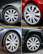 Hubcaps,16 inch hubcaps Set of 4, Wheel Rim Cover ABS Material, Snap On Car Truck SUV Replacement, for Toyota Camry Nissan Mazda etc (OV Silver, 16 inch)